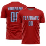 Geometric Light Shape Soccer Sublimation Custom Uniform Sports Red Blue-Steel Gray Jersey Geometric Light Shape Soccer Sublimation Custom Uniform Sports Red Blue-Steel Gray Jersey